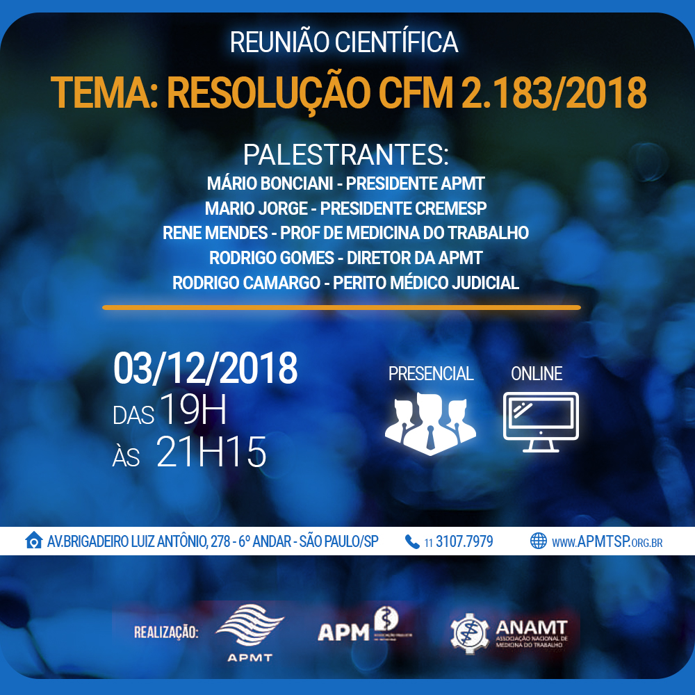 Read more about the article Evento – Reunião Científica APMT